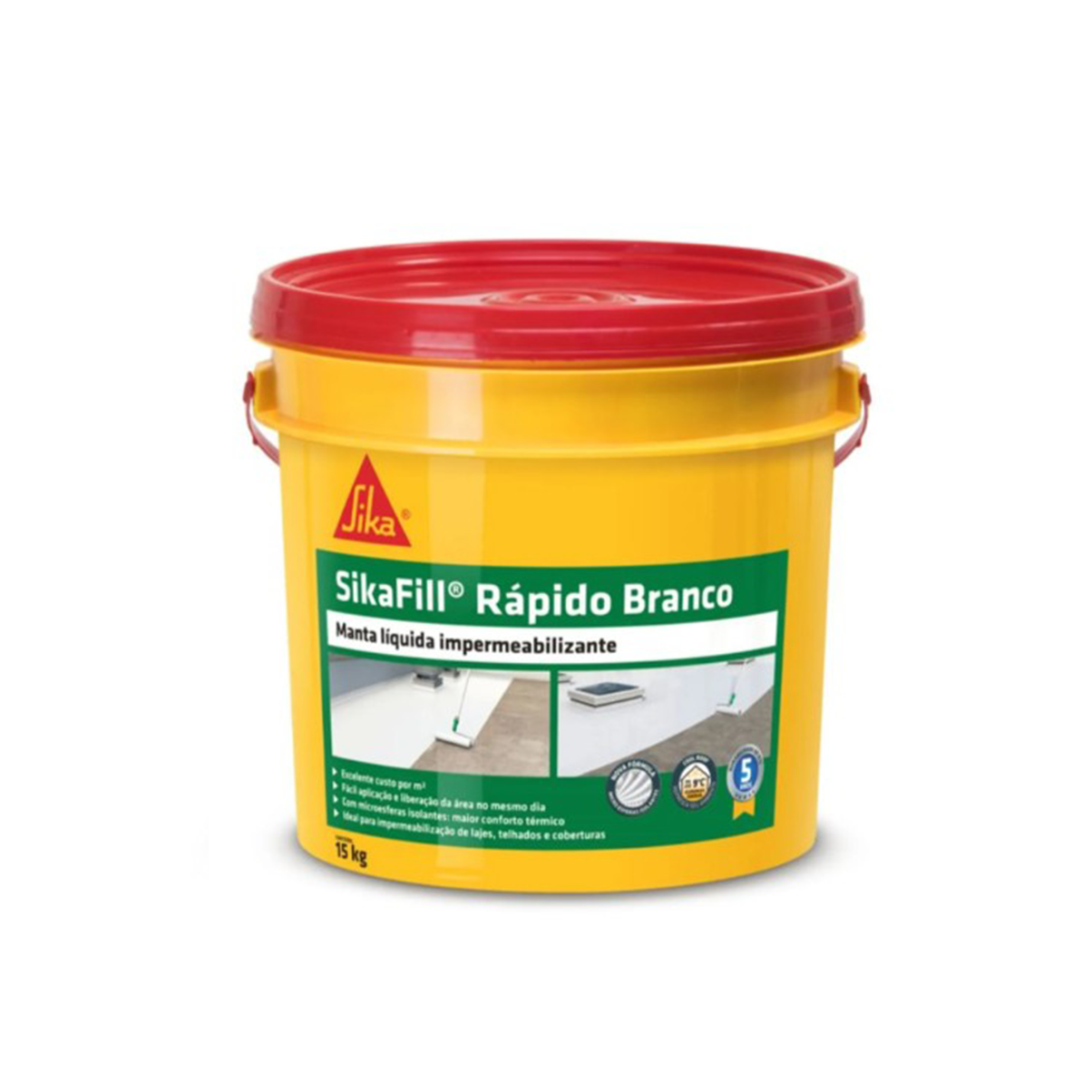 1 42827 - SIKAFILL RAPIDO BRANCO BD 15KG - Imagem 1