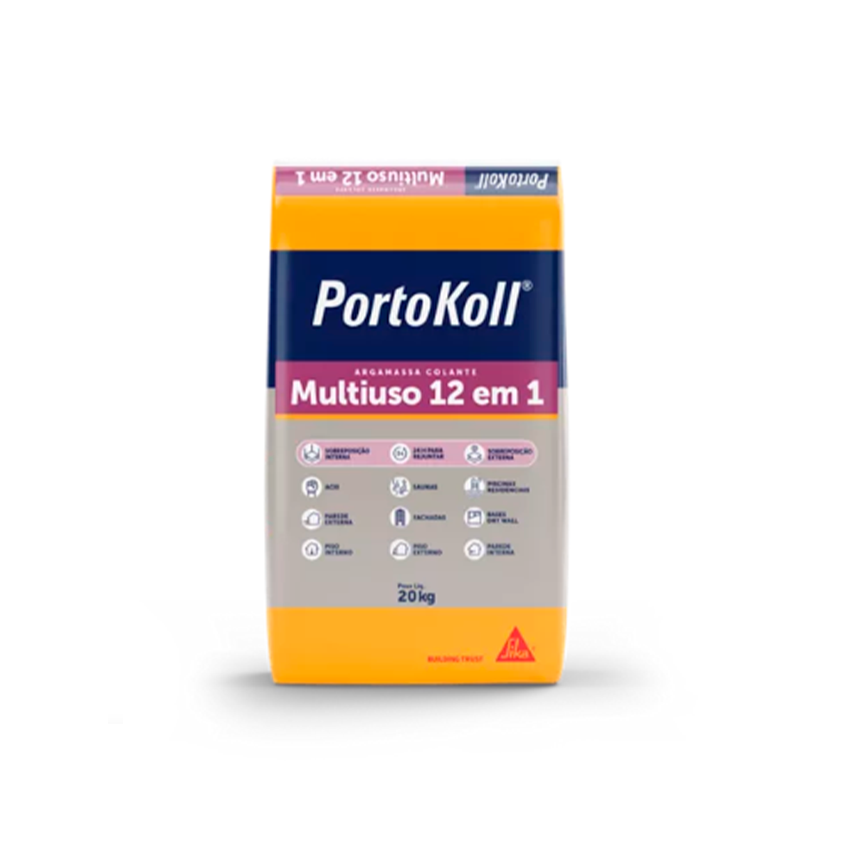 GABARITO PRODUTO NOVA BERTIOGA 43678 - PORTOKOLL ARG. PREMIUM 20KG MULTIUSO 12 EM 1 AC3 CINZA - Imagem 1