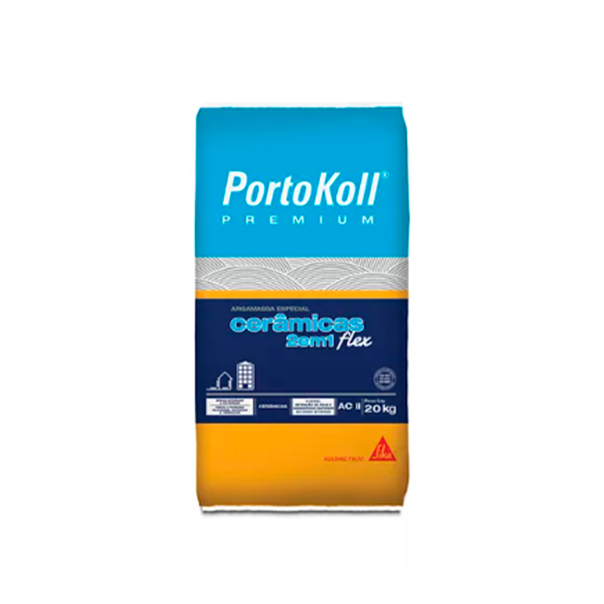 GABARITO PRODUTO NOVA BERTIOGA 42674 - PORTOKOLL ARG. PREMIUM 20KG CERAMICAS FLEX (2 EM 1) AC2 CINZA - Imagem 1