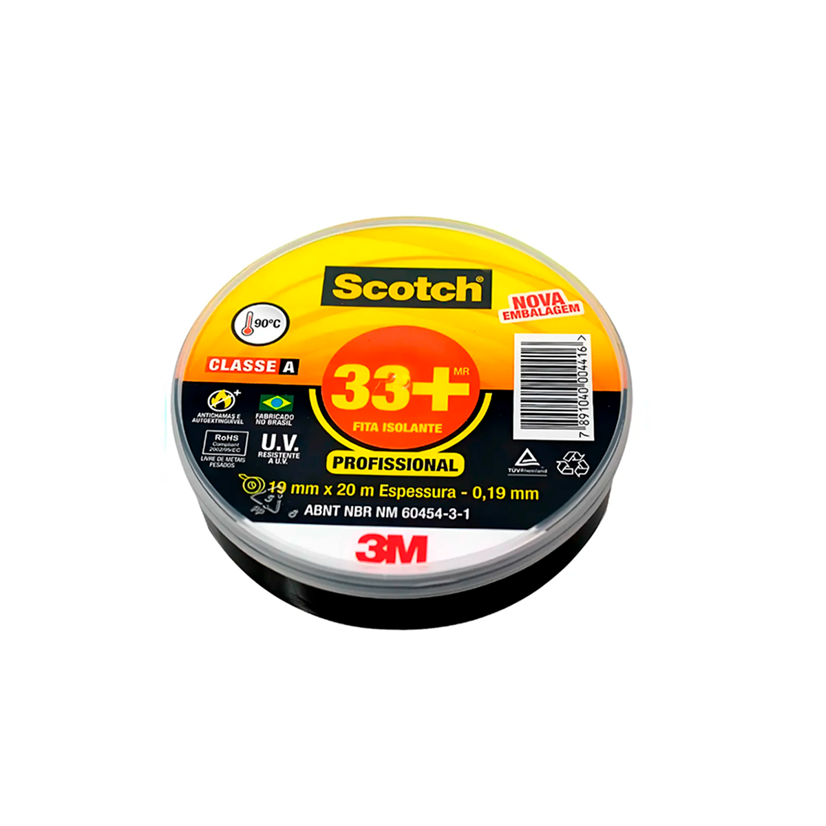 GABARITO PRODUTO NOVA BERTIOGA 00434 - FITA ISOLANTE 33+ SCOTCH 19MM X 20MT - Imagem 1