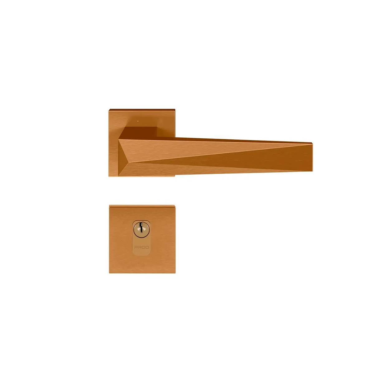 GABARITO PRODUTO NOVA BERTIOGA FECHADURA EXTERNA PADO ASCOT RED GOLD ESCOVADO 55MM - Imagem 1