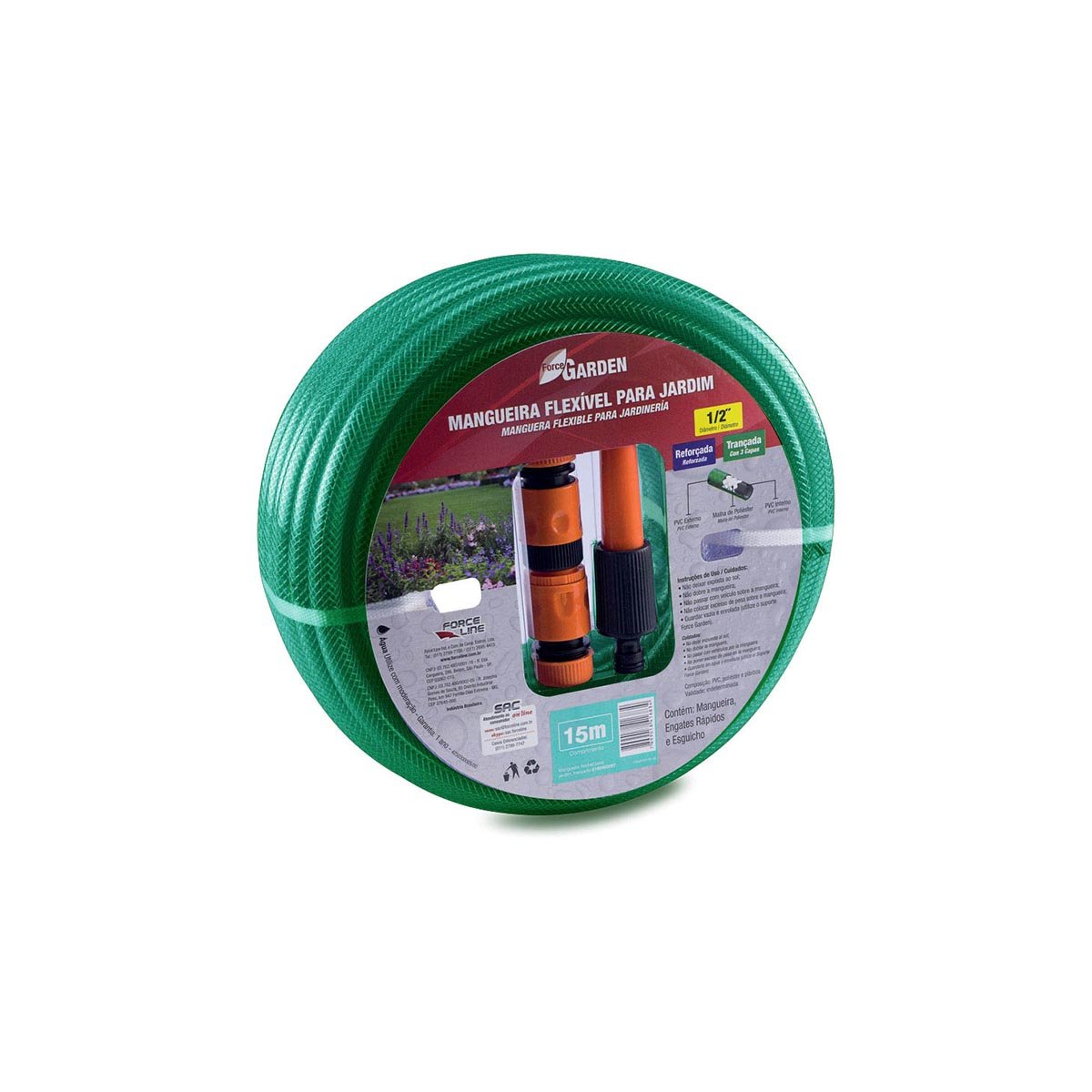 Mangueira 2 MANGUEIRA TRANCADA 1/2'' VD 15M / ENGATE+ESGUICHO - 0190400092 - Imagem 1