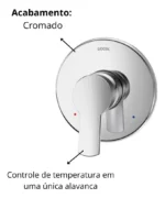 ACABAMENTO MONOCOMANDO BAIXA PRESSÃO 3/4 DOCOL CHESS/GALI CROMADO 00934906 - Imagem 2