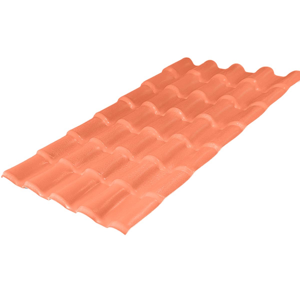 telha pvc TELHA DE PVC 3,28X0,86 COLONIAL TERRACOTA / FIBRARTE-LUXTELHAS - Imagem 1