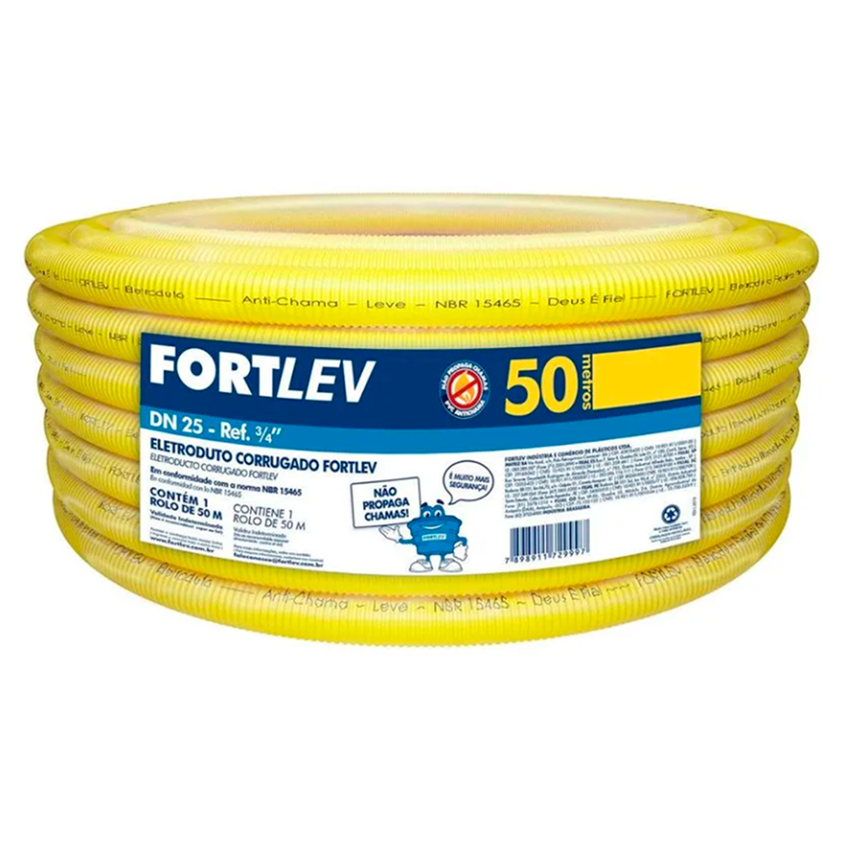 --- Conduíte Corrugado Flexível Fortlev 25mm – Rolo 50 Metros - Imagem 1
